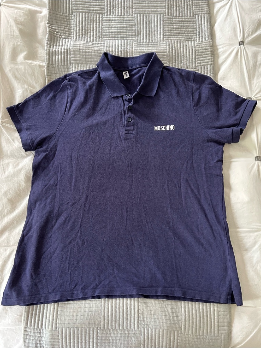 Moschino Navy Blue Logo Polo